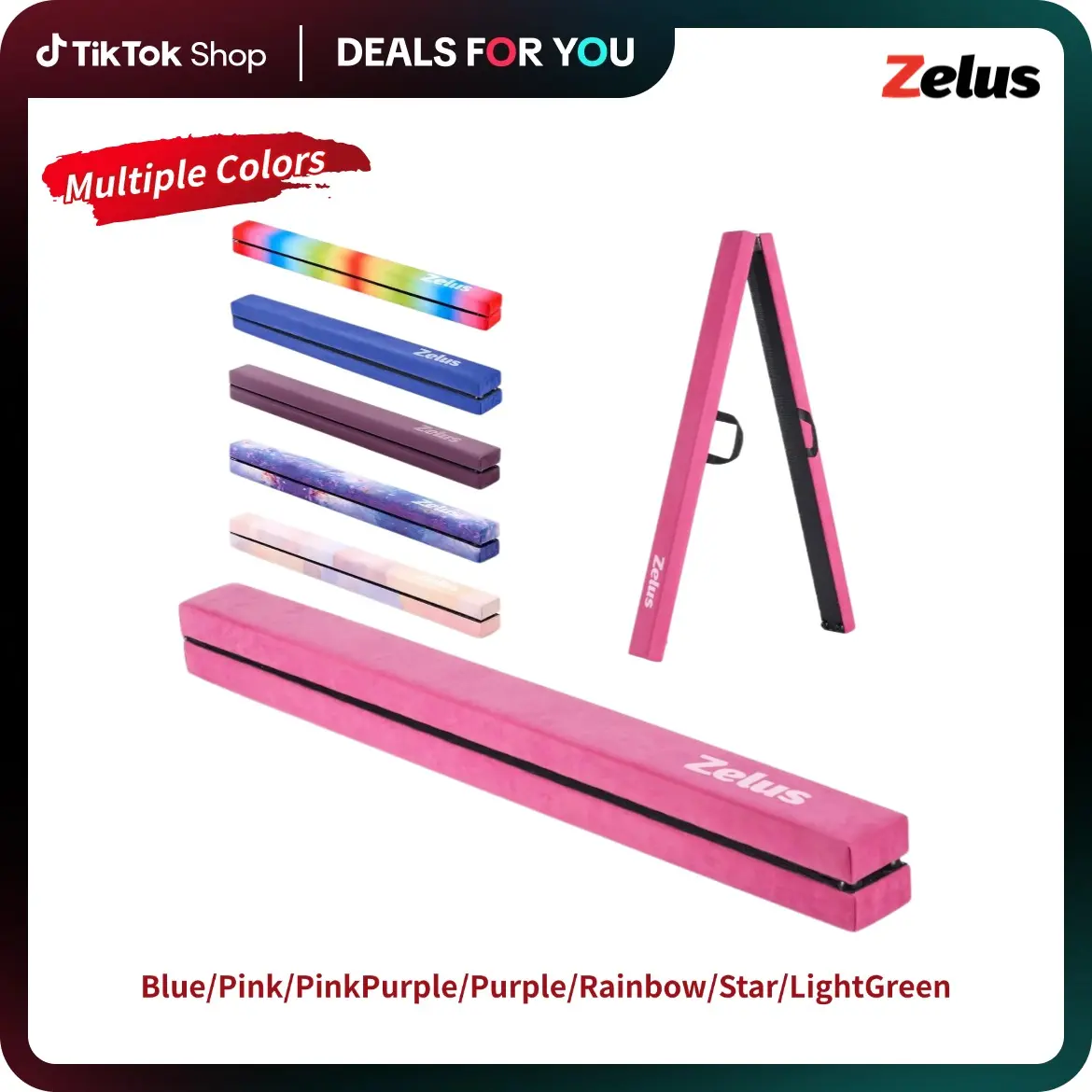 【BackToSchool】ZELUS Gymnastics Balance Beam, Floor Balance Beam /Carry Handles Anti-Slip Base for Kids,gift,Home/Outdoorfun Gym,fitness,all seasons,gift idea,AB Training|#tiktokshopbacktoschool