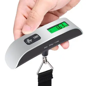 Luggage Scale, Portable Digital Hanging Baggage Scale for Travel, 110lbs Hanging Baggage Scale with Backlit LCD Display,Travel Luggage Weight Scale with Hook, Battery Included