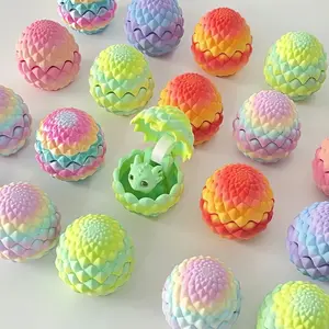 3D Printed Mini Dragon Egg Set, Collectible Figurine, Cute Bedroom Office Desk Decor, Pla Material, Fun Kids Toy Gift, Christmas Home Decoration