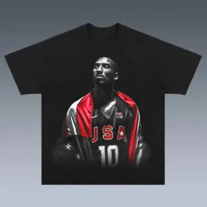 Youth and Adult T-shirt and Sweatshirt Kobe Bryant Graphic Tees, Tees, Graphic Shirts, Team USA Legend Tribute Design, Black Red Vintage Art Style, Basketball Icon Fan Gift for Men Women Youth