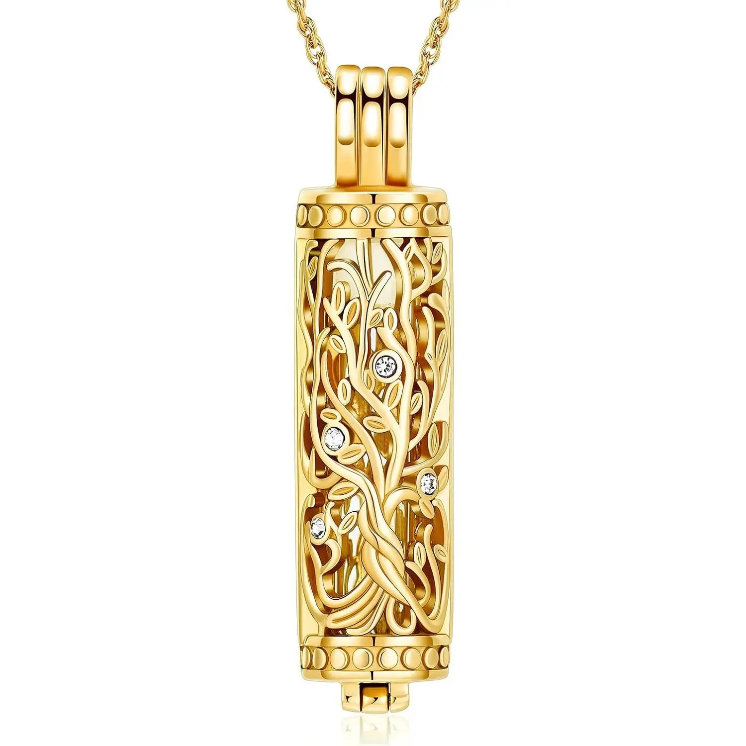 Cylinder Cremation Urn Ashes Necklace for Women Men Glass Vial Urn Pendant Keepsake Memorial Jewelry