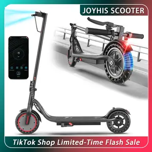 JOYHIS Foldable electric scooter - top speed 19 mph, 15-mile range, supports smart app control, one-button locking to prevent theft, 8.5-inch tires, suitable for adult commuting and student campus riding.