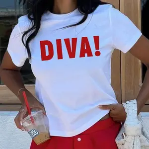 DIVA! Role Model Baby Tee – 90s Concert Graphic Shirt, Y2K Vibe for Bold Women