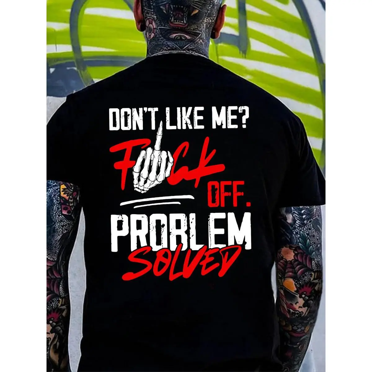 Men's 180g 100% Cotton Longsleeve Hoodie & T-Shirt, Casual Streetwear with Bold "Don’t Like Me" Graphic, Baggy Relaxed Cut, Solidcore Printed Tops, No Closure