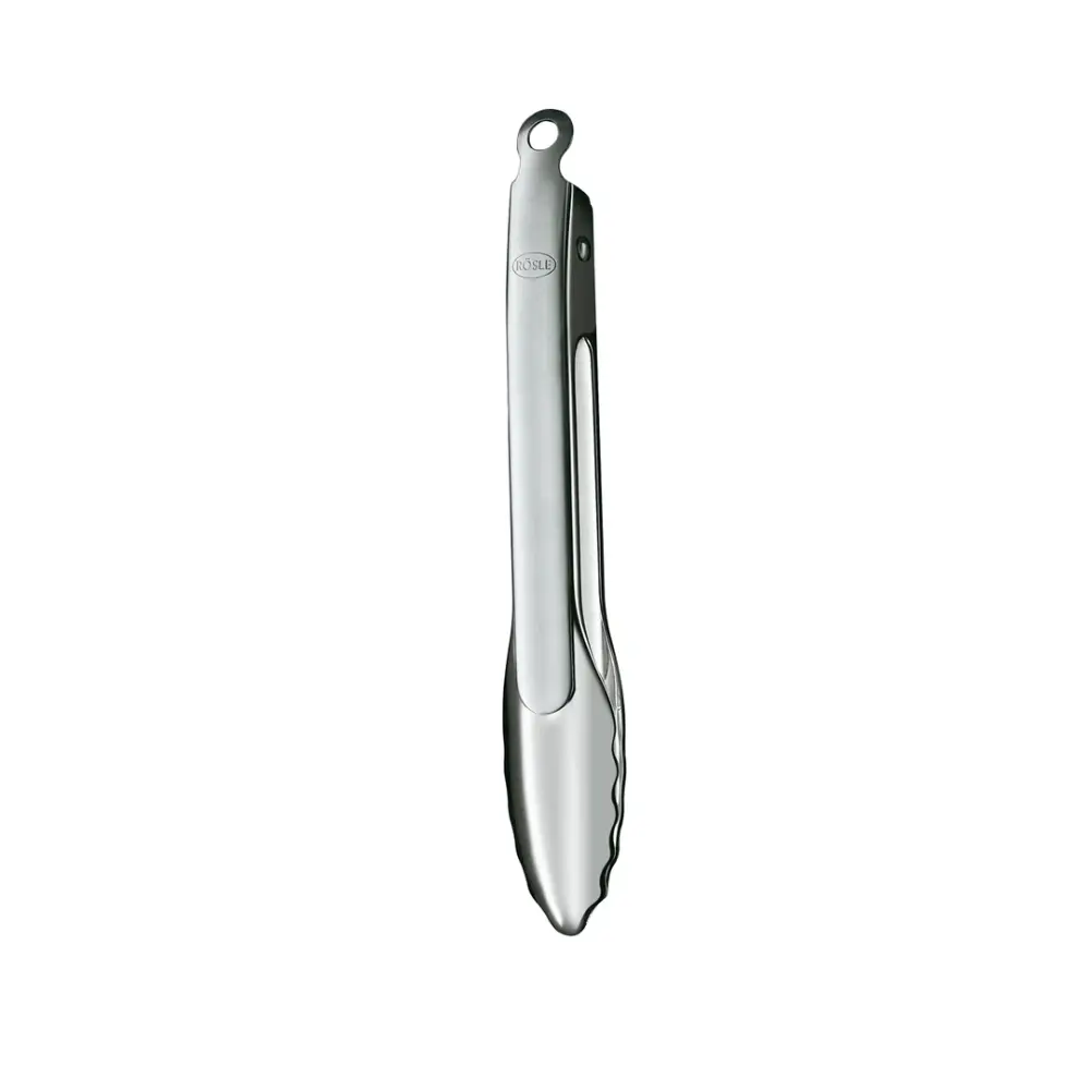 Rösle 12" Stainless Steel Tongs – One-Handed Lock & Release BBQ and Kitchen Tongs