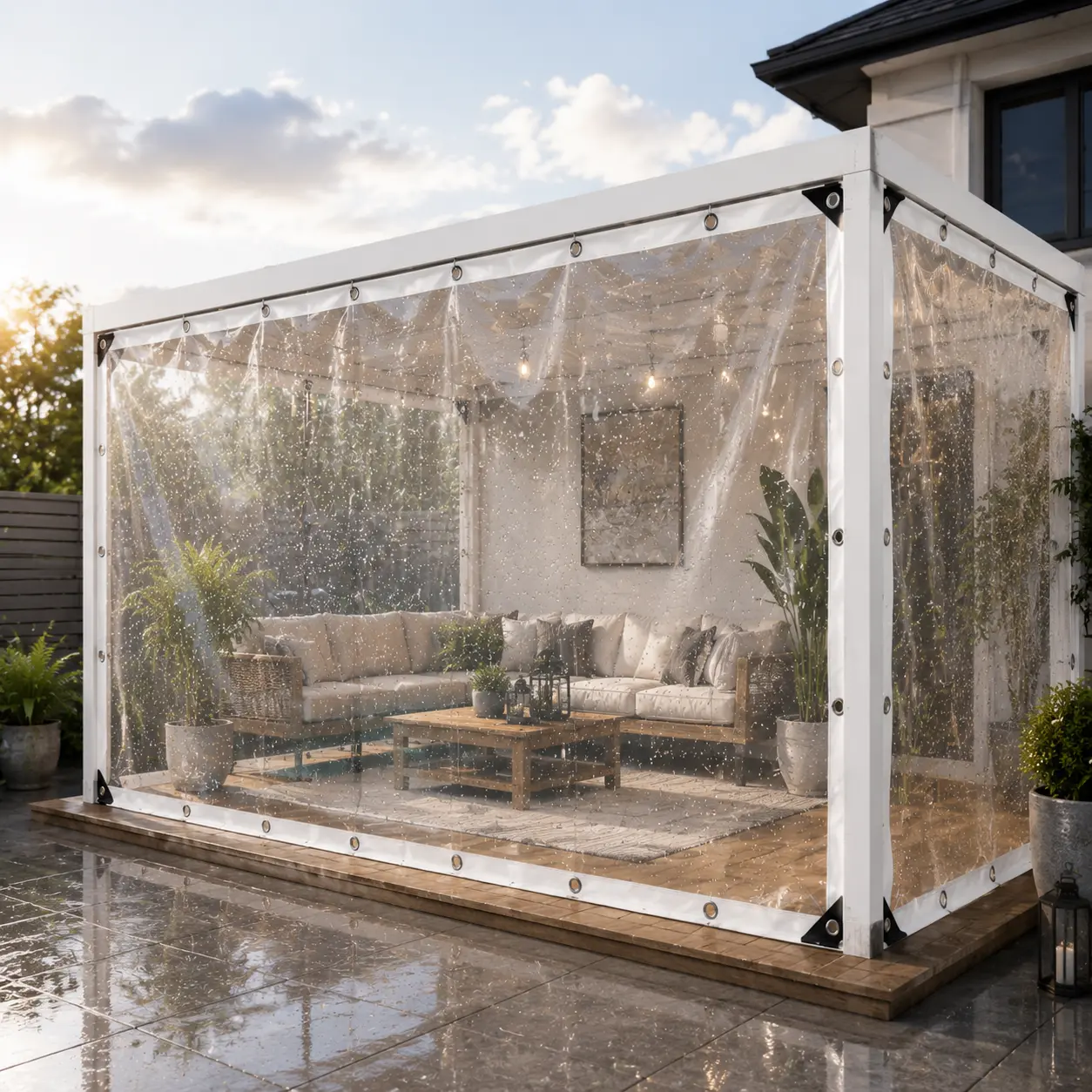 10×13 ft Transparent Vinyl Waterproof Rain Cloth, Thickened Edges & Fixed Holes, Sturdy Foldable Durable Tarp for Farms, Greenhouses, Household Plant Enclosure (Home Supplies) Heavy-Duty Clear dustproof lightweight protection reinforce rivet
