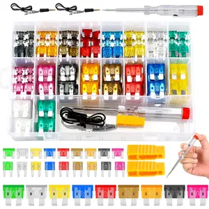 Fuse Assortment Kit, 306pcs For Car For Boat For Truck For SUV For Auto Automotive Assorted Replacement Blade Fuses Standard & Mini & Low Profile Mini-2A 5A 7.5A 10A 15A 20A 25A 30A 35A With Fuse Puller Circuit Tester