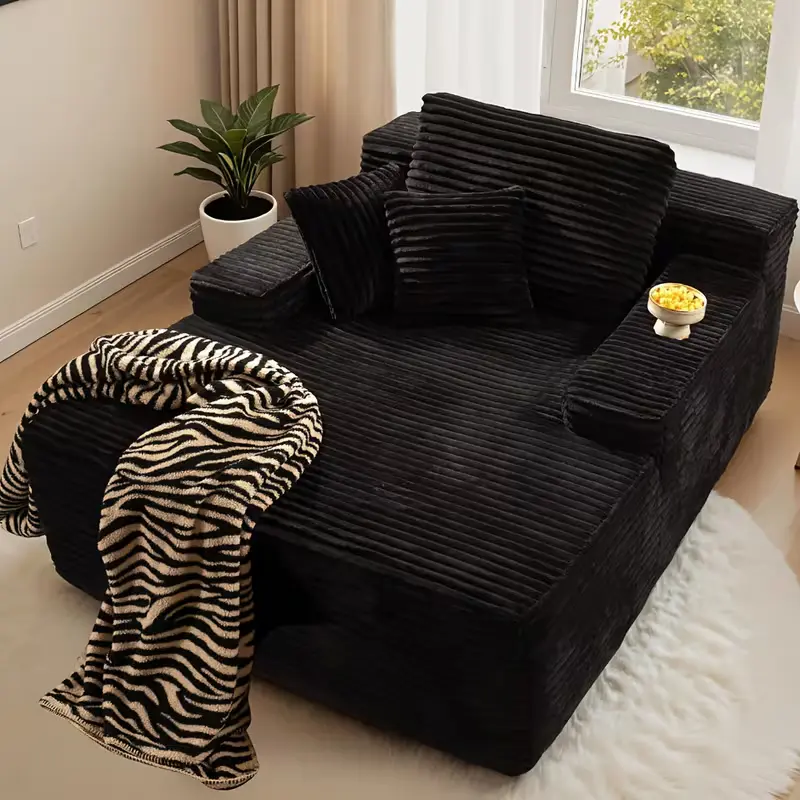 67 inches Boneless Faux Leather Sleeper Sofa Bed - Modern Modular Sectional Chaise Lounge Chair with Pillows, Wide Armrests, Fluffy Cloud Compression Foam, No Assembly Required - Boneless Couches, Comfy Couch for Living Room, Gift for Parents