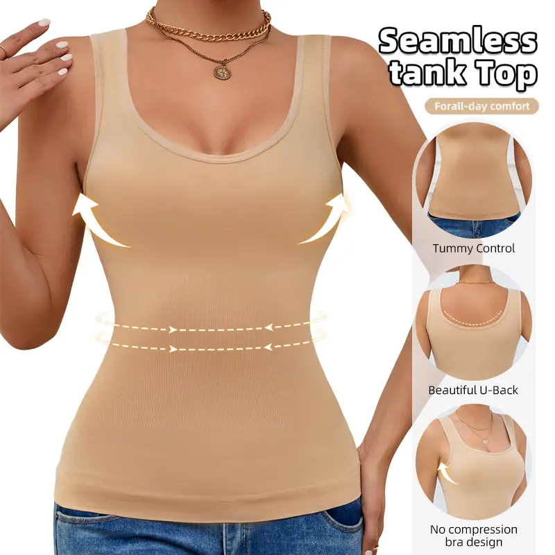 Women's Sleeveless Smoothing Torso Shaping Tops - High- Shirts, Tummy Control Bodysuits, No Padding/Easy Wear (Hand Washable) for Postpartum, & Daily Underwear - Elegant Special Line