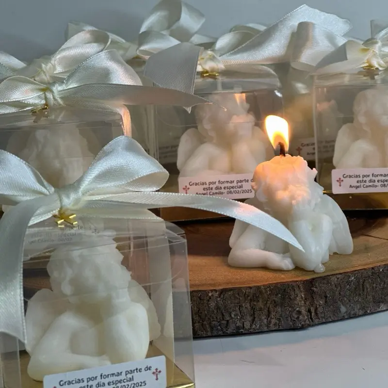 Personalized Angel Baptism Soy Wax Candle Favors, Handmade Christening Keepsake, Home Decor Gifts for Special Occasions