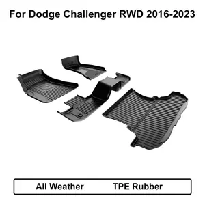 AOMSAZTO 4Pcs Custom Fit Floor Mats & Cargo Liners for 2015-2023 Dodge Challenger RWD, All-Weather Protection, Anti-Skid, Dodge Challenger Interior Accessories