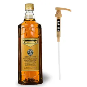 Starbucks Caramel Syrup 1 Liter with DIY Barista Syrup Pump