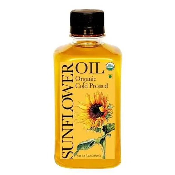 Daana Sunflower Oil: Certified USDA Organic, Extra Virgin, Cold Pressed, High Oleic, Non-GMO. Healthy Oil for Cooking, Baking, Frying, Hair and Skin Care. Pesticide and Chemical Free (12 oz)