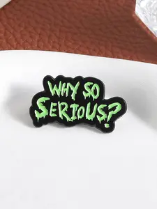 Batman Joker Quote Cartoon Brooch Pin, Humorous Safety Clasp Badge, Cosplay Accessories, Anime Collectible Gift, Jacket Backpack Decoration, Durable Metal Pins, Letter Brooch Pin
