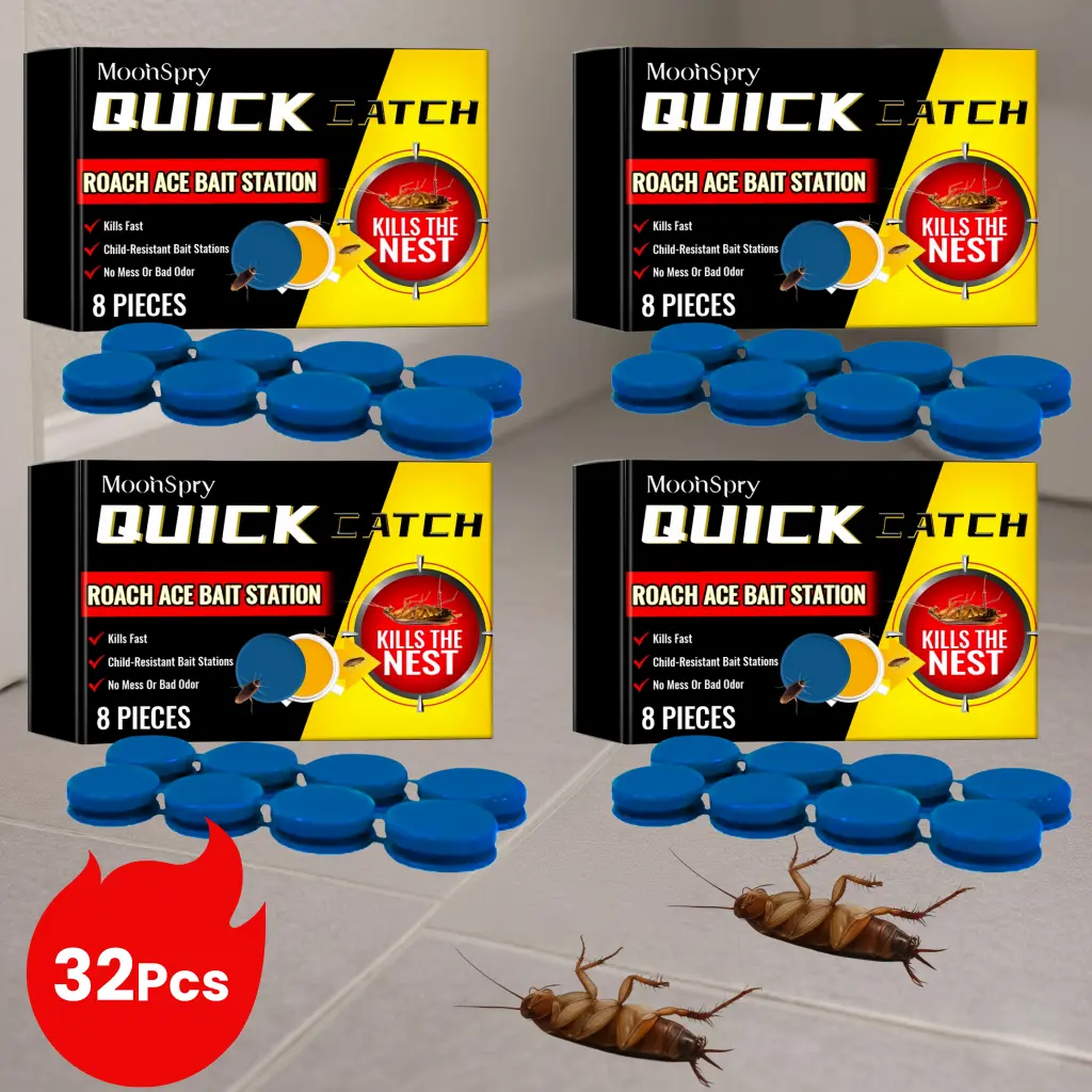 Professional Cockroach Bait Station - Fast-Acting Roach Control Solution, Cockroach Gel Bait for Home & Kitchen Nest Destruction