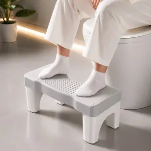 Upgraded 6.7-Inch Adult Portable Squat Potty Stool, Ergonomic Non-Slip Lightweight Multi-Purpose Plastic Bathroom Stool, Footrest for Better Posture, for Home & Travel, Multi Purpose Bathroom Stools, Plastic Bathroom Stools