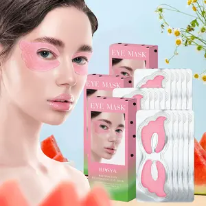 ilisya watermelon revitalizing eye masks 15 pairs (5x3) unisex 360° coverage overnight hydration boost smooths fine lines