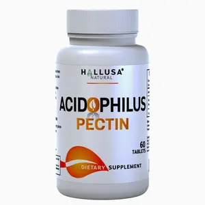Acidophilus Pectin 400 mg - Dietary Supplement for 60 Tablets - HALLUSA NATURAL