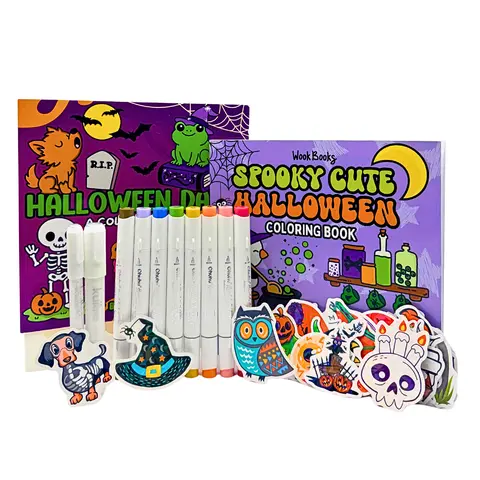 Curated Spooky Season Coloring Bundle, Children's Activity Book for Creative Fun
