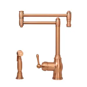 One-Handle Copper Pot Filler Kitchen Faucet with Side Sprayer