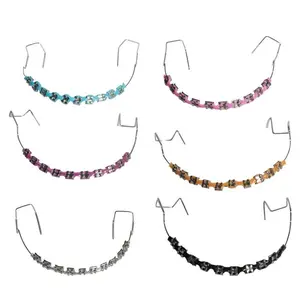 Colorful Hook-Shaped Temporary Tooth Decoration with Wire, Metal Bracket & Orthodontic Ligature for Beautiful Decorative Use Charms Oral Beads Beaded Jewelry
