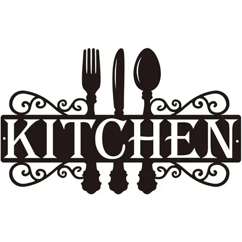 Kitchen Metal Sign, 1 Count Farmhouse Style Cooking Gift, Durable Decorative Wall Hanging Decor with Decorative Appeal and Farmhouse Charm, Rustic Farmhouse Design for Kitchen Restaurant Coffee Shop Home, Decorative Plaque, Kitchen Signs