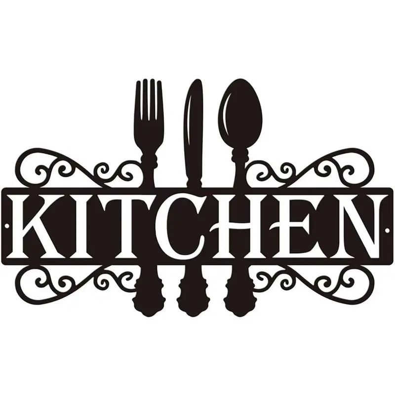 Kitchen Metal Sign, 1 Count Farmhouse Style Cooking Gift, Durable Decorative Wall Hanging Decor with Decorative Appeal and Farmhouse Charm, Rustic Farmhouse Design for Kitchen Restaurant Coffee Shop Home, Decorative Plaque, Kitchen Signs