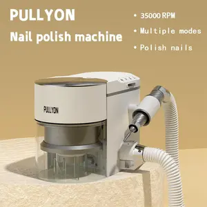 Cutics 2-in-1 Nail Dust Collector & Drill 35000RPM Electric File with Strong Suction Vacuum Cleaner Brushless Motor for Acrylic Nails DIY Salon Use White