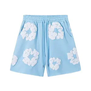 Vintage Flower Graphic Mesh Shorts for Summer