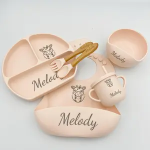 Personalized Silicone Baby Feeding Set – Custom Name Dinnerware | BPA-Free Toddler Meal Set, Baby Shower Gift