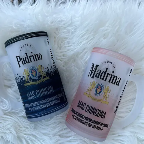 Mug Padrinos Tarro 16 oz - Drinkware Washable