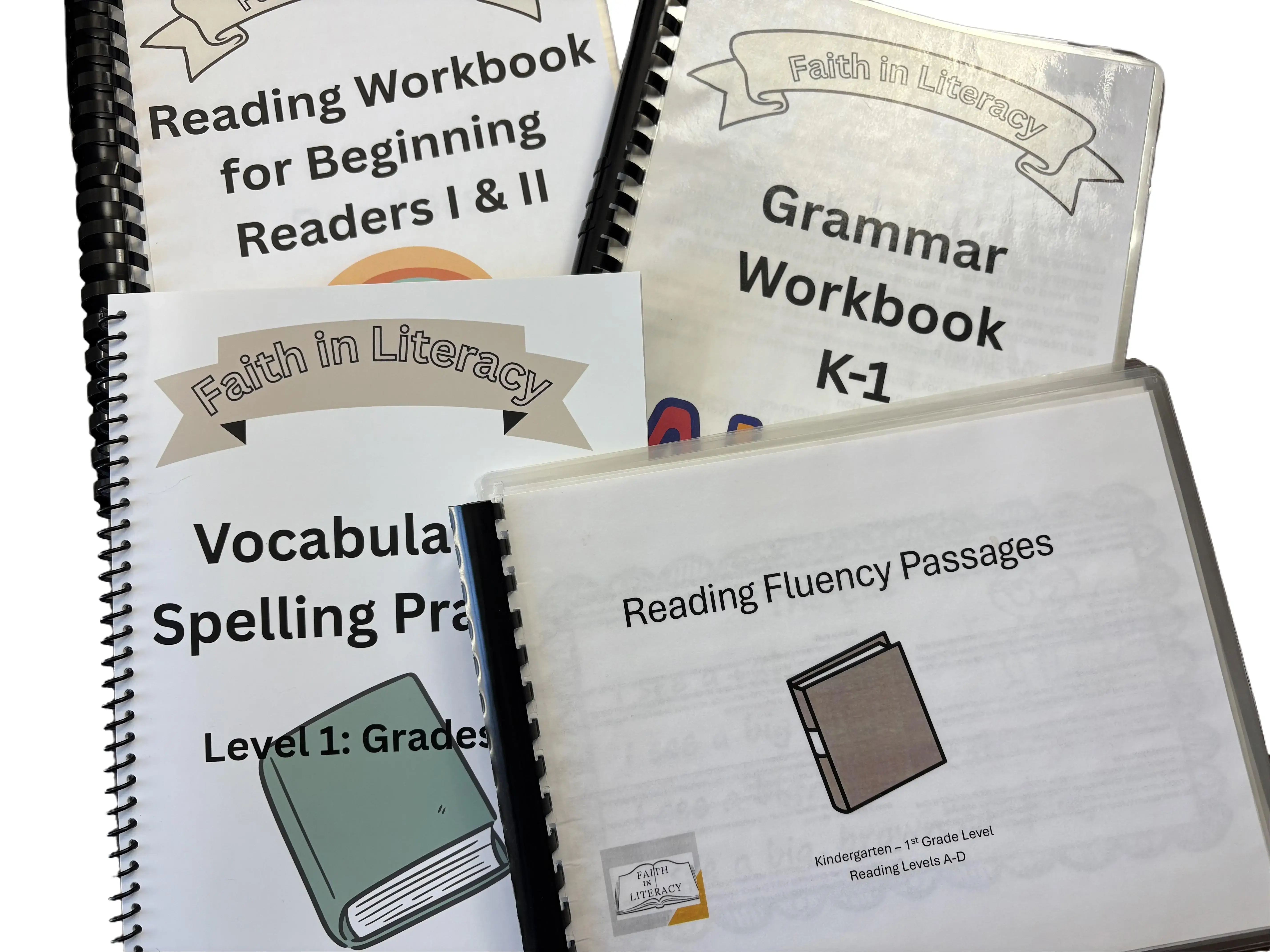 Faith in Literacy Reading Skills Practice Supplemental Curriculum for Grades K-5 Levels 1, 2, & 3 Engaging Workbooks for Reading, Writing, Grammar, Fluency, Vocabulary, and Phonics Skills, Soft Cover