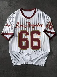 Los Angeles 66" Men's Plus Size Casual Sports Jersey, Sporty Jersey in Multiple Colors - Breathable and Stretch Knit Fabric, Crew Neck, Machine Wash, Party Wear, Comfortable Fit, Athletic Top