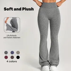 NVWA Mother's Day Gifts,Ribbed Leggings for Women High Waisted Tummy Control Flare Leggings Stretch Soft Yoga Pants Butt Lifting bell bottom sweatpants