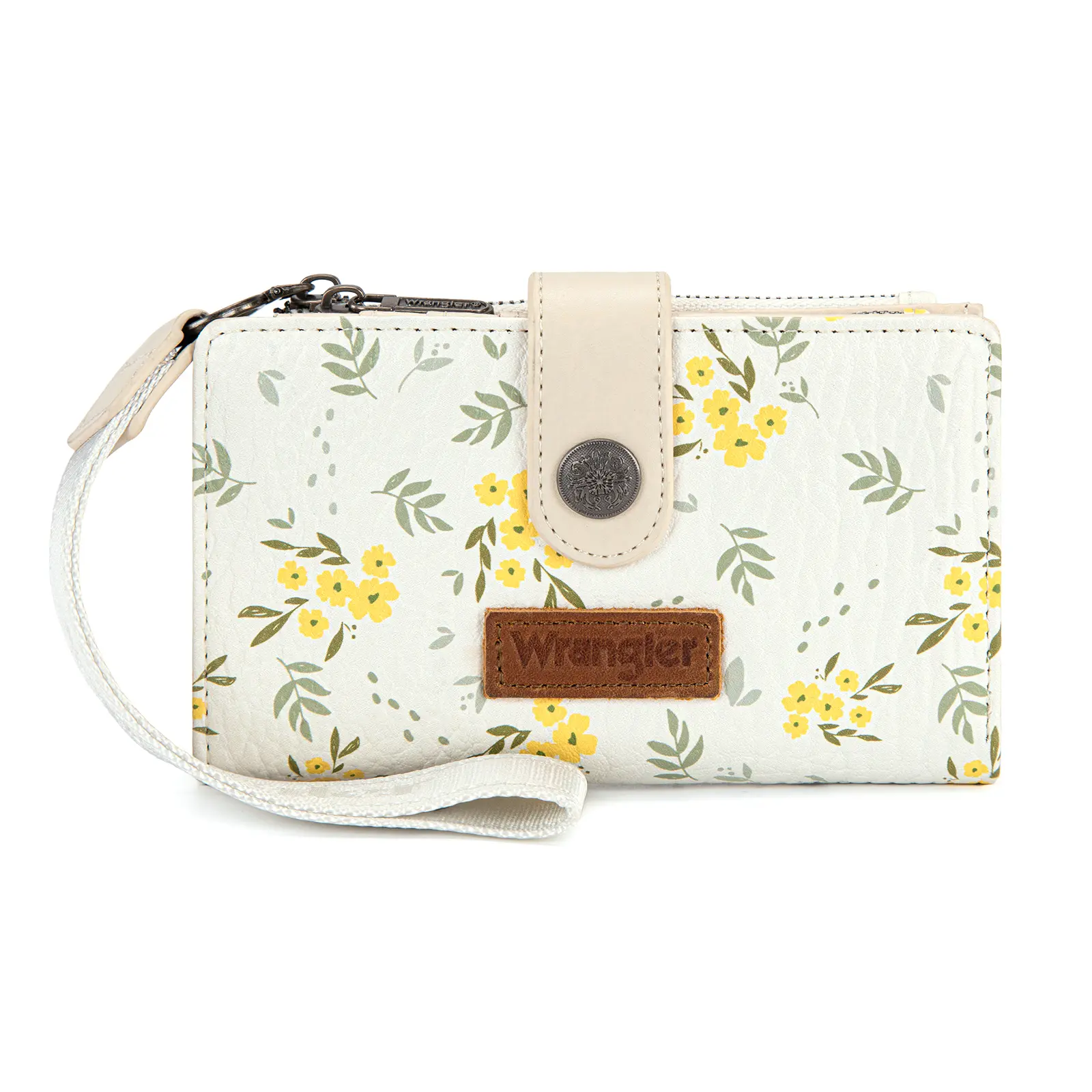 Wrangler Women's Small Wristlet Wallet  with RFID-Blocking and Double Zipper Pockets
