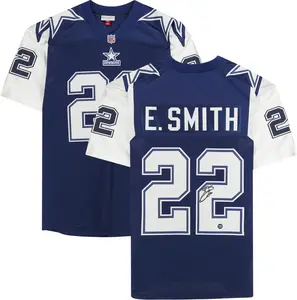 Emmitt Smith Dallas Cowboys Autographed Navy Mitchell & Ness Authentic 1995 Throwback Jersey - Fanatics Authentic Certified