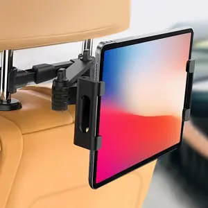 Car Headrest Tablet Holder, Rotatable Car Headrest Tablet Mount, Universal Car Headrest Tablet Holder Stand, Compatible with iPad Air Mini & Other Mobile Phones & Tablets, Car Cellphone Mount
