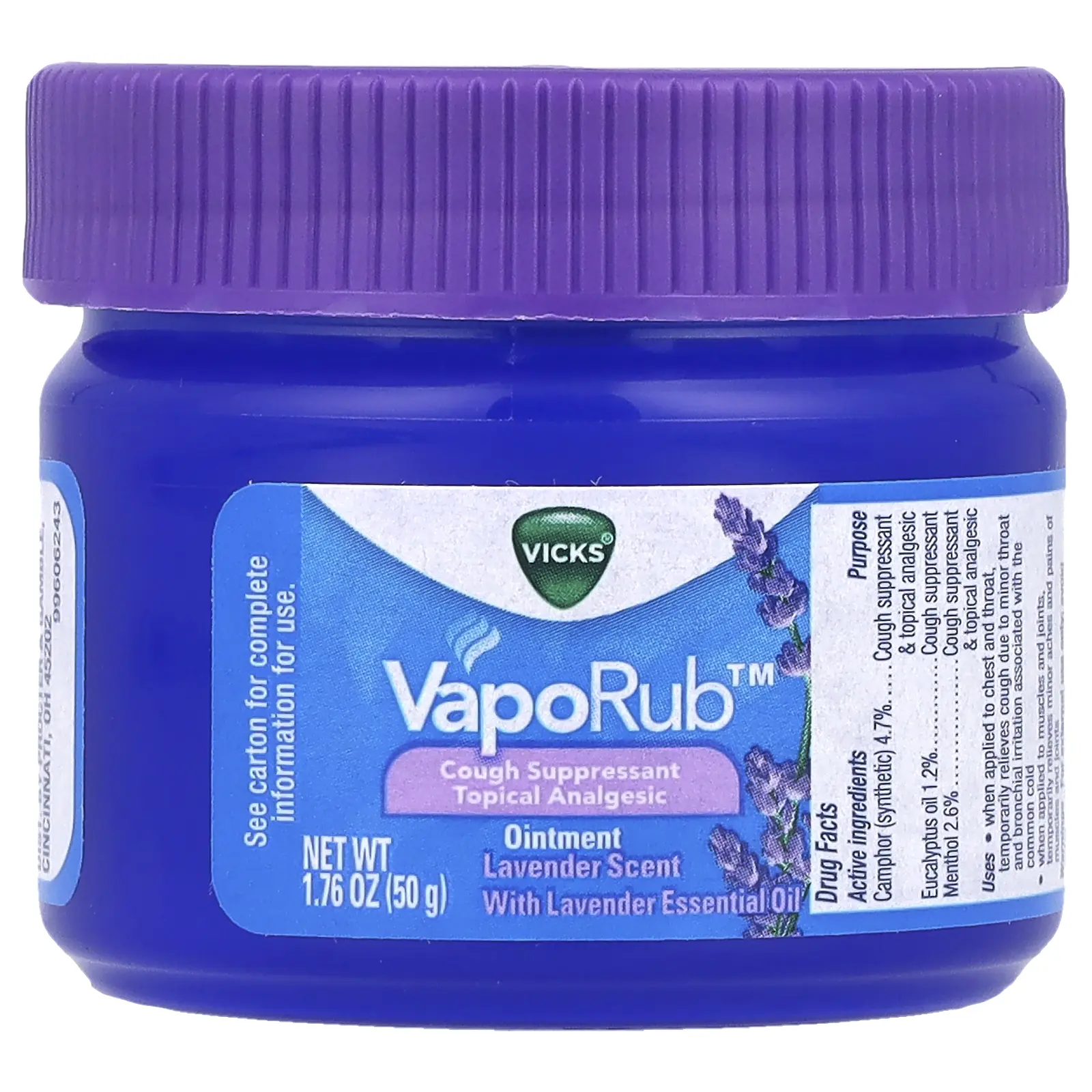 Vicks VapoRub™, Ointment, Lavender, 1.76 oz (50 g) | HSA/FSA Eligible