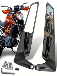 A pair of motorcycle rearview mirrors clockwise bolt 360° adjustable side mirrors cruising street sports car motorcycle rearview mirrors modified motorcycle safety mirrors Motor Parts Accessories