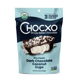 Chocxo Coconut Cups Dark Chocolate 85% Organic 3.45 Ounce