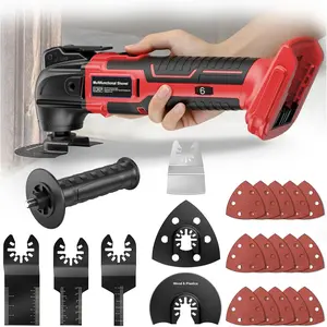 Cordless Oscillating Tool for 18V Battery(No Battery), 6 Variable Speed Brushless-Motor Tool, 22Pcs Multi Tool Kit, Oscillating Saw for Scraping, Sanding, Cutting Wood