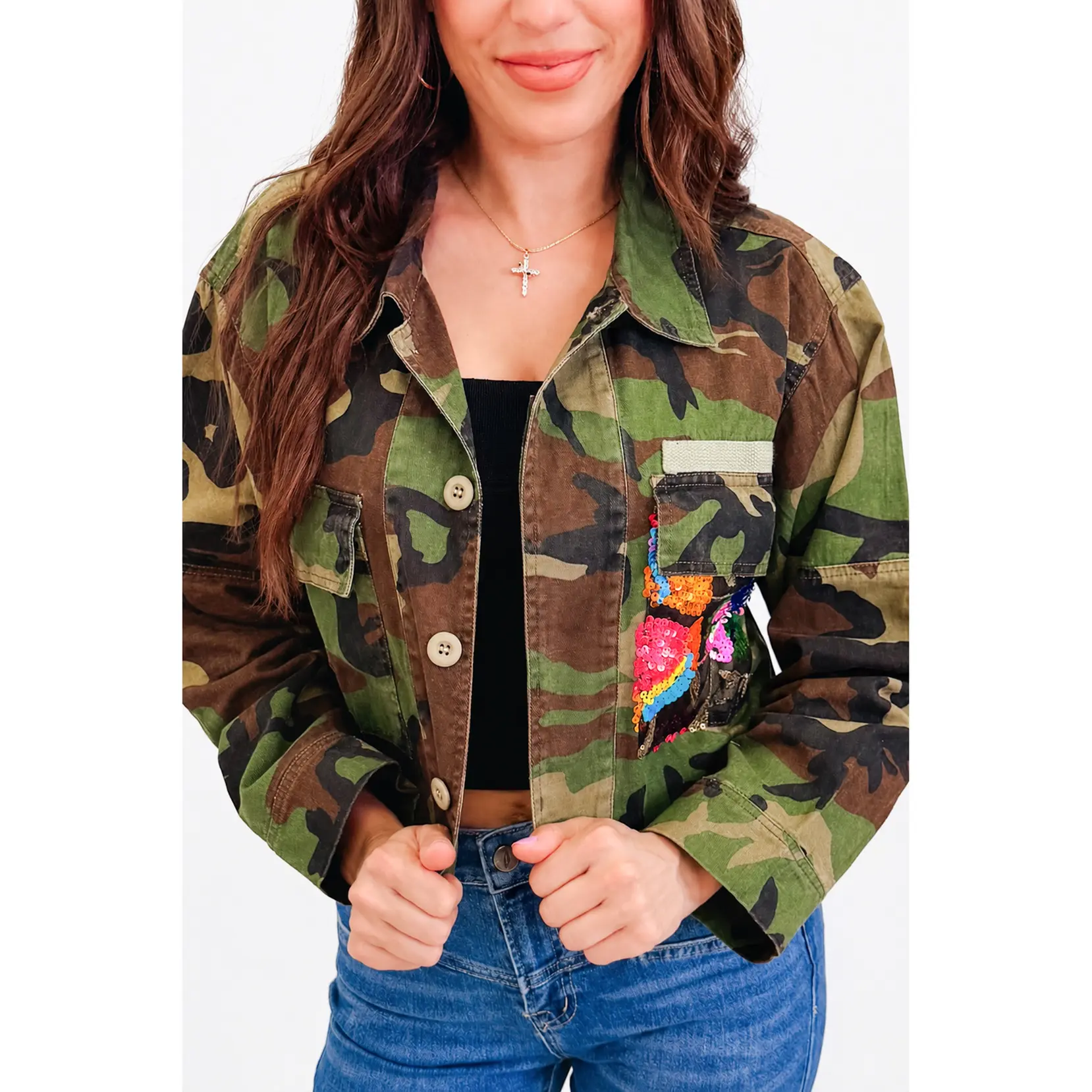 Hidden Gems Camo Shacket
