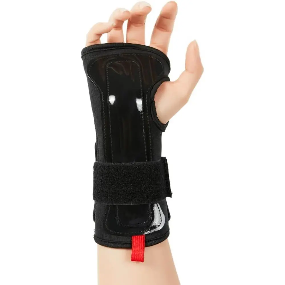 Unisex Breathable Adjustable Slip-On Wrist Guards (1 Pair) - Anatomical Shape, Padded Palm, Aluminum Splint, 91.5% Polyester-4.6% Spandex Blend, Lightweight - for Skateboarding, Extreme Sports - Sizes S,M,L, Snowboarding