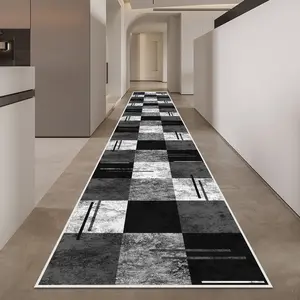 Modern Geometric Long Strip Carpet for Living Room & Hallway, Easy-Clean Kitchen Entry Rug, Balcony Stair Mat, Contemporary Rugs, Decorative Area Rug