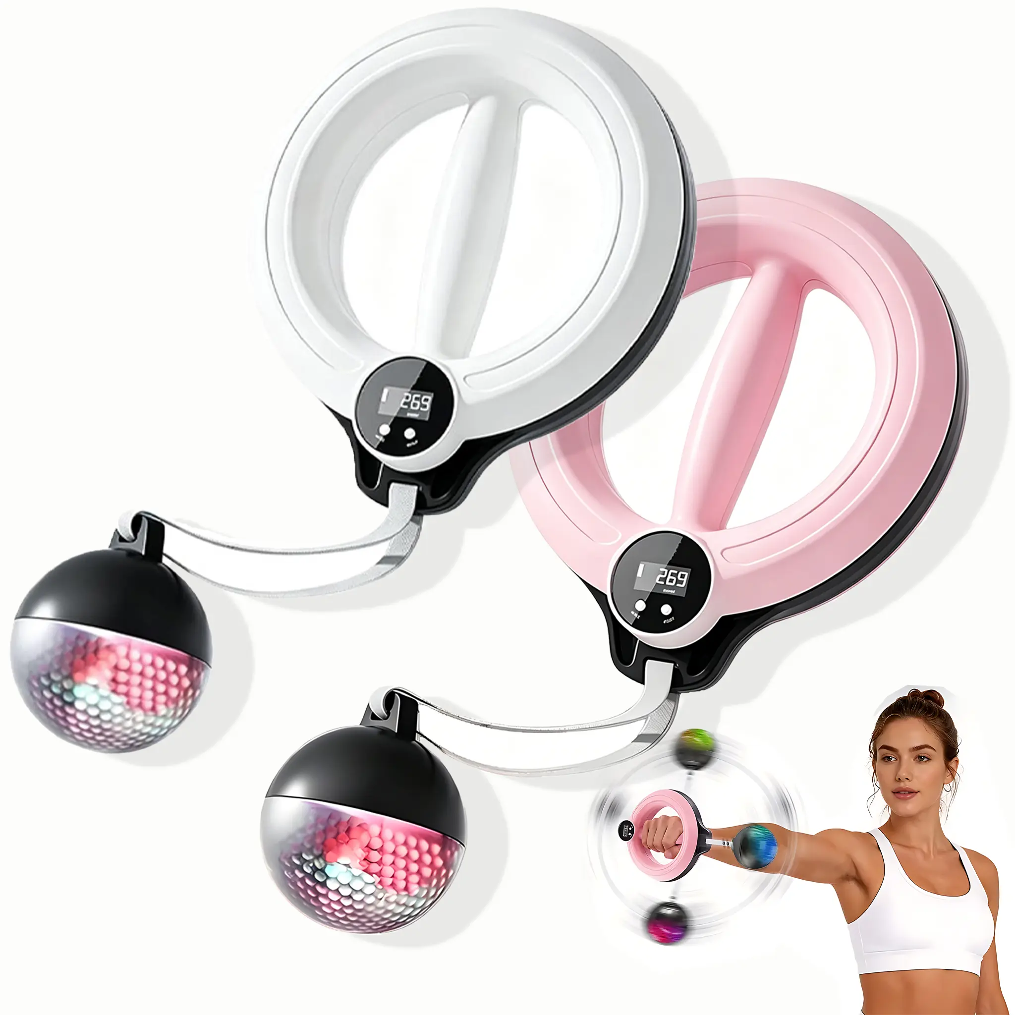 3-in-1 Weighted Wireless Rope with 360° Rotating Wrist Trainer - Silent Mode Unisex Fitness Equipment, Portable Home Supplies for Full Body, Arm Strength Training (Party Gift Option)