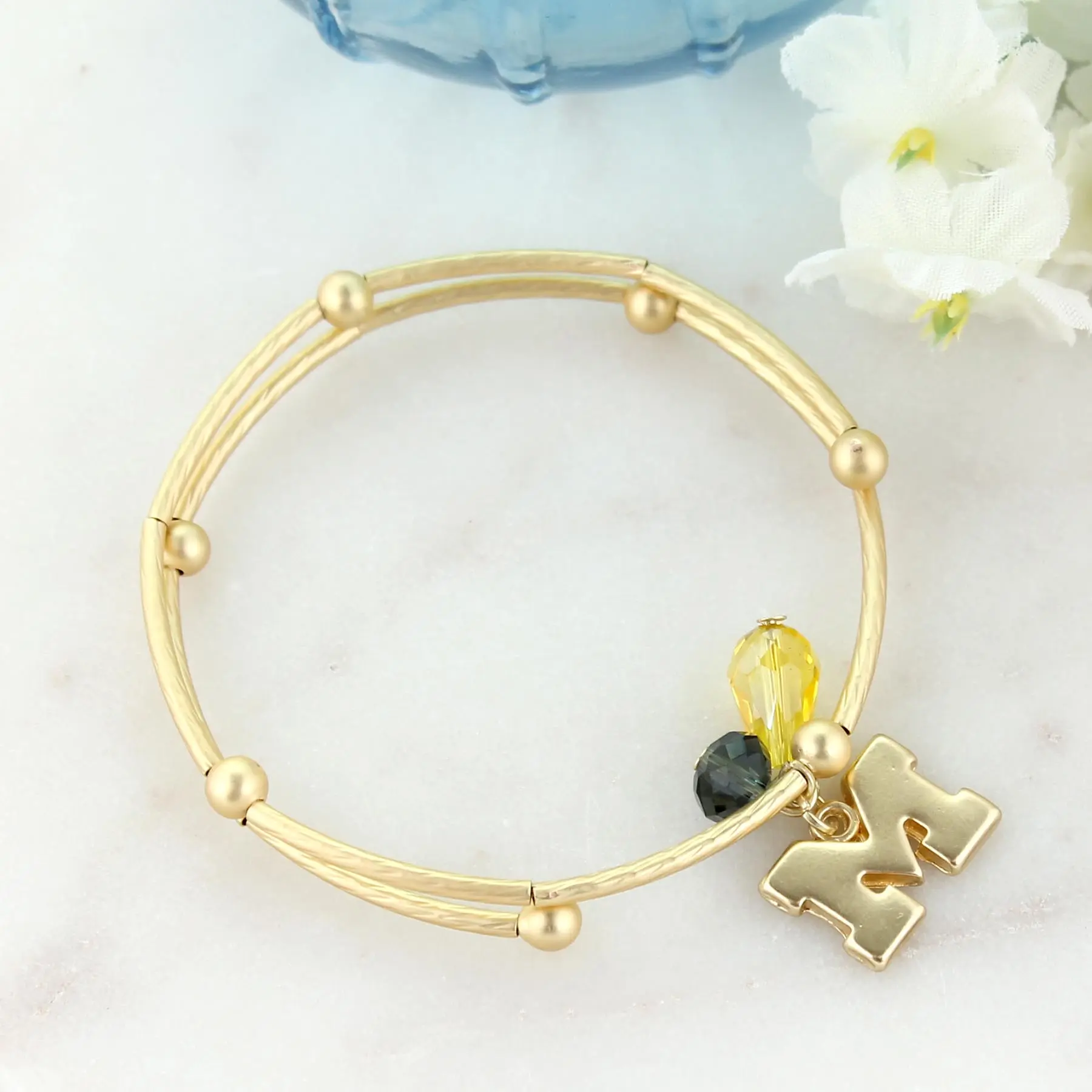 Michigan Matte Logo Bracelet - Gld