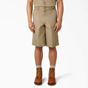 Dickies Loose Fit Flat Front Work Shorts 13" 42283 Men's Comfortable Wear with Cellphone Pocket Menswear