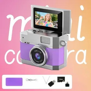 Mini Keychain Digital Camera (Including 32GB Memory Card, Card Reader and Adapter) It Supports Photo Taking and Video Recording, and Is A CCD Flip-screen. It Is An Awesome Gift for Holidays and Christmas, Pocket Camera, Digital Camera Recorder