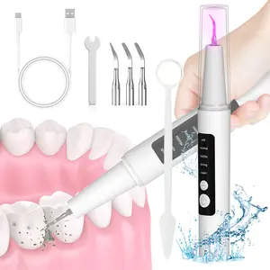 Ultrasonic Plaque Cleaner, Teeth Plaque Remover Cleaner, Electric Toothbrush,  Waterproof with Replaceable Heads Oral Care for Human Cat Dog Pet Teeth - Teeth Cleaning Kit for Tartar and Stains