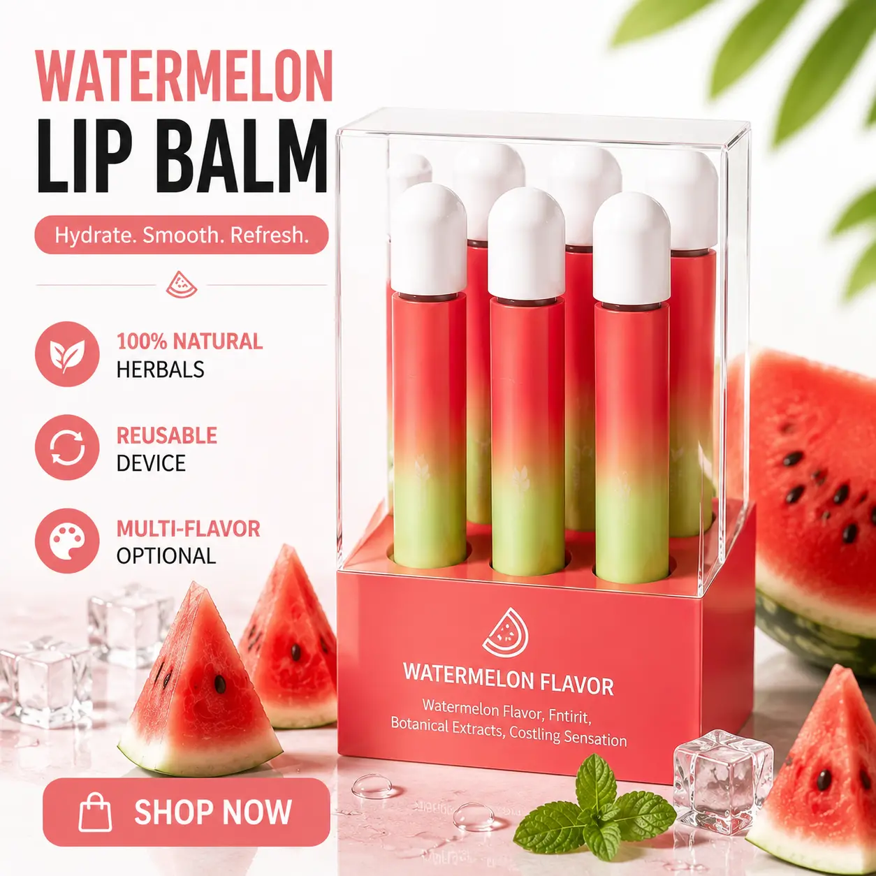 Nasal Stick, Pleasant Scent Supports Fresh Breath, Variety Pack with 4 Different Flavors